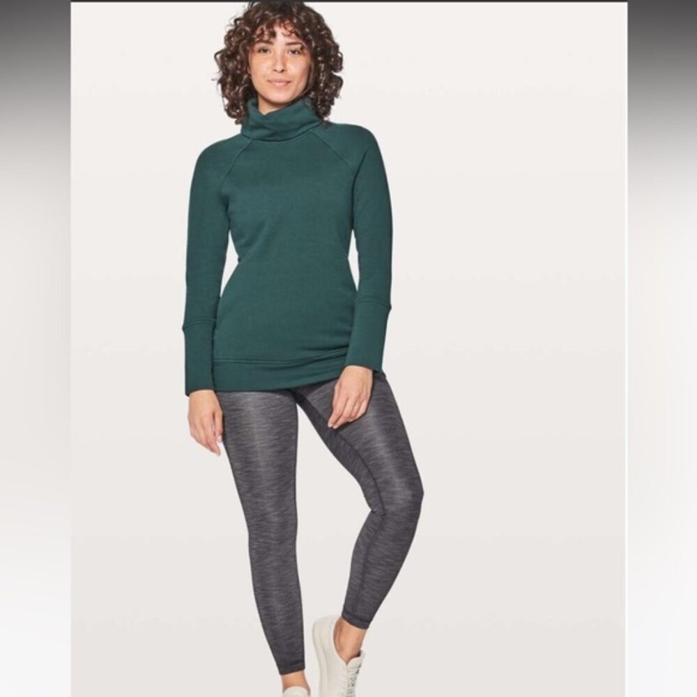 Lululemon Cotton Terry To You Tunic Mock Neck Pocket Relaxed Fit Top Sweater 8